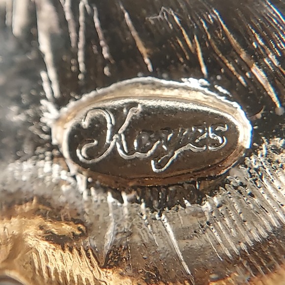 Signed Keyes Gold Tone Apple Rhinestone Brooch Teacher Gift Vintage Costume - Picture 8 of 10